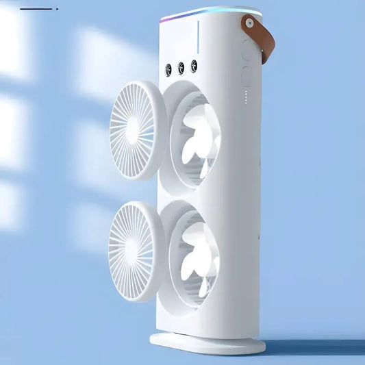 Portable Fan Double Ended Spray Fan Desk Fan with Cooler USB