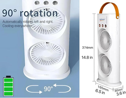 Portable Fan Double Ended Spray Fan Desk Fan with Cooler USB