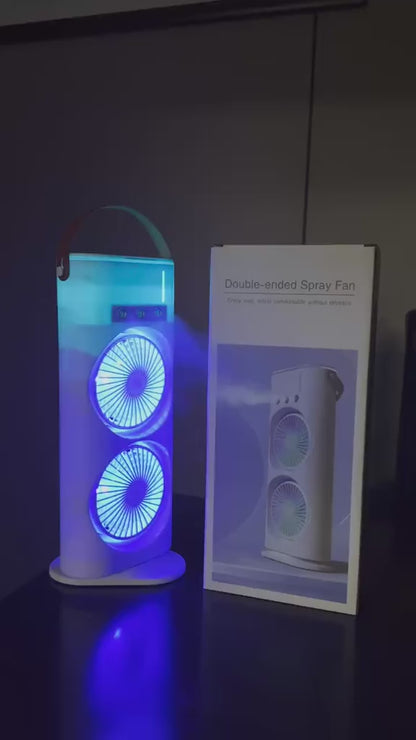 Portable Fan Double Ended Spray Fan Desk Fan with Cooler USB