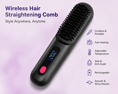 Portable wireless Hair Straightener comb