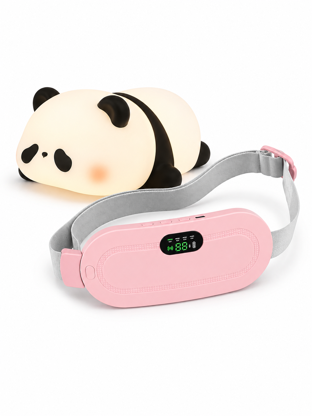 Period Cramp Comfort and Panda LED Lamp Gift Combo